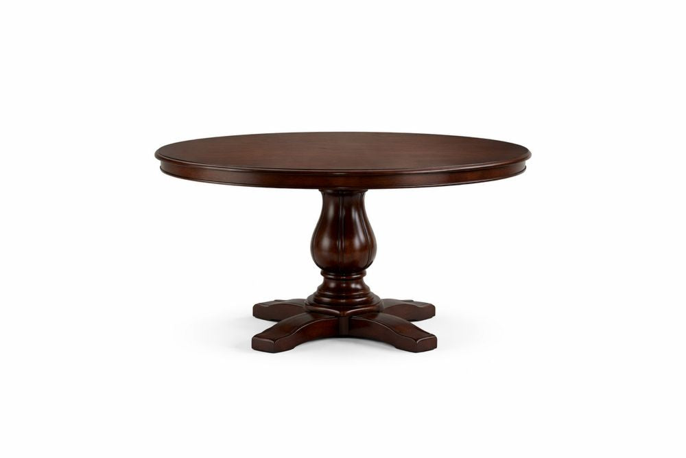 Round Solid Wood Dining Table Brown