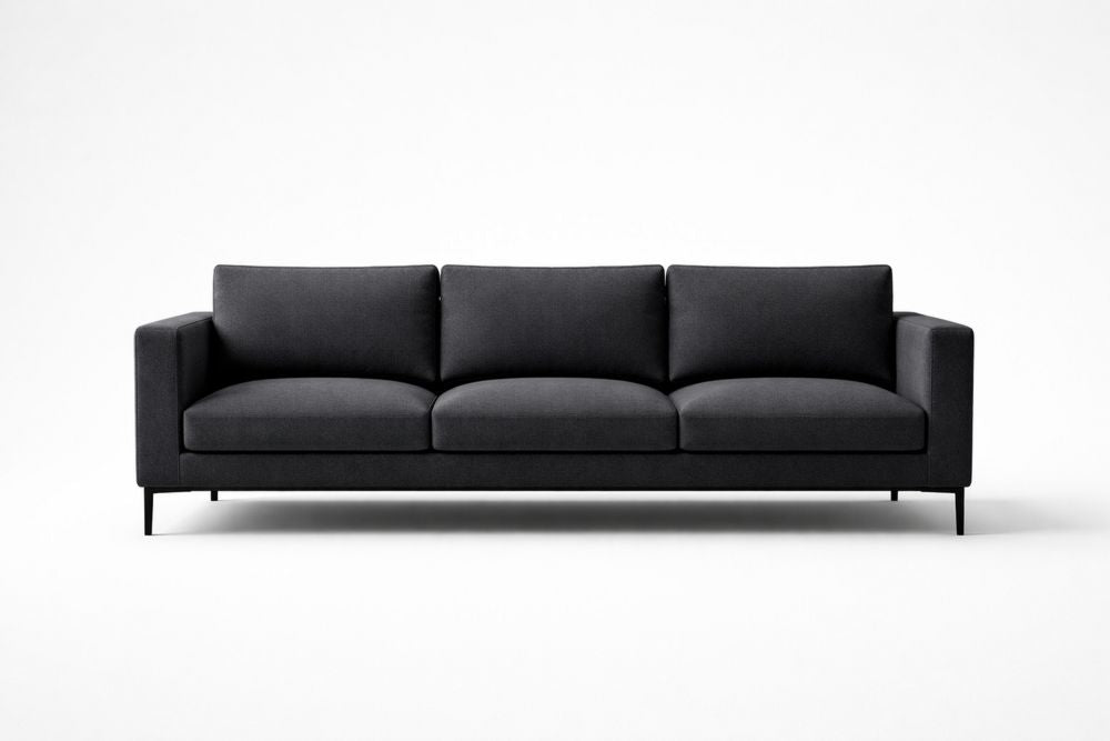 Charcoal Gray Upholstered Sofa with Polyester Fabric